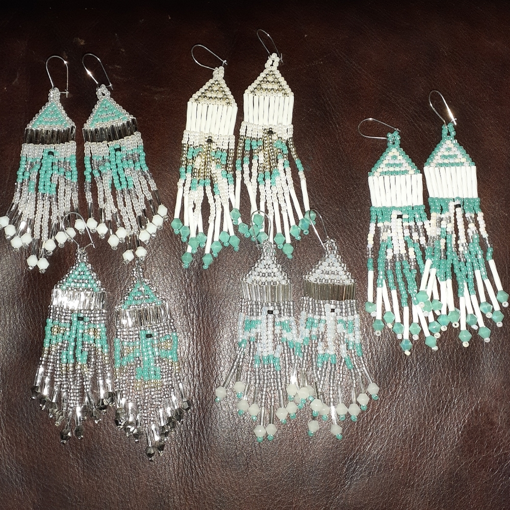 Handbeaded Thunderbird Earrings